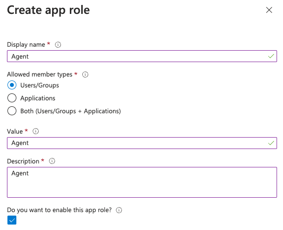 Create app role